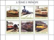 Sao Tome 2003 Steam Trains/ Electric Locomotives/ Rail/ Railways/ Transport 6v m/s (n13830q)
