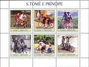 Sao Tome 2003  Tandems/ Cycling/ Bikes/ Bicycles/ Transport  6v m/s  (n35313e)