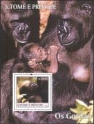 Sao Tome 2004 Gorillas/ Apes/ Nature/ Wildlife/ Conservation 1v m/s (n12630)
