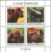 Sao Tome 2004 Gorillas/ Apes/ Nature/ Wildlife/ Conservation 4v m/s (n12632)