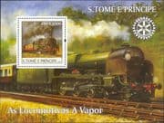 Sao Tome 2004 Steam Trains/ Railways/ Locomotives/ Rotary/ Transport 1v m/s (n12847)