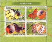 Sao Tome 2008 Butterflies/ Insects/ Nature/ Butterfly/ Wildlife 4v m/s (b5306h)