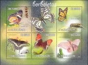 Sao Tome 2010 Butterflies/ Moths/ Caterpillars/ Insects/ Nature 6v m/s (b5306g)