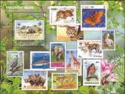 Sao Tome 2010 Cats/ Butterfly/ Birds/ Shark/ Nature/ Stamp-on-Stamp 1v m/s (s2885t)
