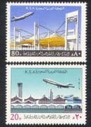 Saudi Arabia 1981 Planes / Aviation / Flight / Transport / Buildings / 2v set (n27404)