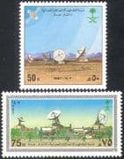 Saudi Arabia 1987 Space Communications/ Satellite/ Radio Dish/ Telecomms 2v set (n31444)