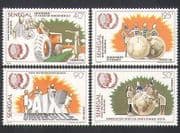 Senegal 1985 Tractor / Farming / Football / Communication / Youth / Peace 4v set (n35897)