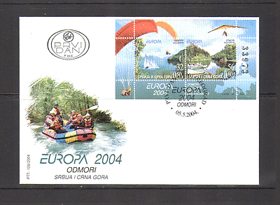 Serbia 2004 Boats / Glider / Parachute 2v m / s FDC (n15499)