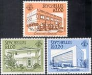 Seychelles 1987 Bank/ Commerce/ Business/ Buildings/ Architecture 3v set (n33307)