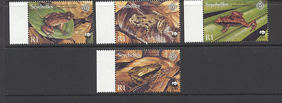 Seychelles 2003 WWF / Frogs / Animals / Nature 4v set n10850