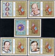 Sharjah 1972 Space/ "Apollo 16"/ Astronauts/ Moon Landing/ People 5v set (s2832a)