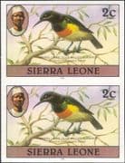 Sierra Leone 1983 Sunbird/ Birds/ Nature/ Wildlife IMPERFORATE pair (n22059)