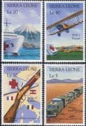 Sierra Leone 1988 Red Cross/ Medical/ Planes/ Ship/ Trucks/ Map/ Rifle/ Transport 4v set (s5882d)