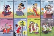 Sierra Leone 1990 Disney/ Mickey/ Minnie/ Cartoons/ London '90 StampEx/ Animation 8v set (b244t)