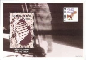 Sierra Leone 1994  Apollo 11/ Space/ Footprint/ Moon Walk 25th Anniv./ Astronaut 1v m/s (s2835f)