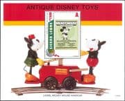 Sierra Leone 1995 Christmas/ Disney/ Mickey/ Book/ Railway Hand Car/ Train/ Cartoons 1v m/s (ad1012)