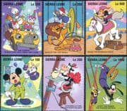 Sierra Leone 1996 Disney/ Circus/ Clowns/ Car/ Horse/ Cartoons/ Animation 6v set (s437q)