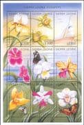 Sierra Leone 1996 Flowers/ Orchids/ Butterflies/ Bee/ Plants/ Nature 9v sht (b4222q)