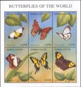 Sierra Leone 1997 Butterflies/ Insects/ Nature/ Conservation/ Butterfly 6v m/s (s3781u)