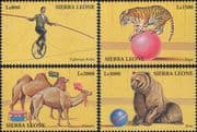 Sierra Leone 2000 Circus/ Tiger/ Camels/ Bear/ Animals/ Cycling Act 4v set (s5050h)