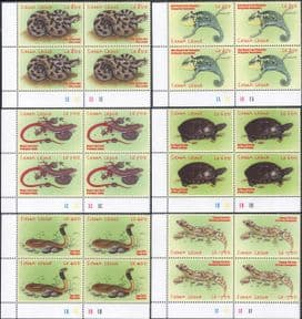 Sierra Leone 2001 Cobra/ Snakes/ Gecko/ Chameleon/ Terrapin/ Animals/ Nature  6v  set c/b (b5412y)