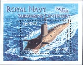 Sierra Leone 2001  Royal Navy 100th/ Submarines/ Boats/ Ships/ Naval  1v m/s  (n36122a)