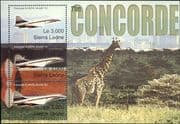 Sierra Leone 2004 Concorde/ Aircraft/ Planes/ Aviation/ Transport/ Giraffe/ Nature 3v m/s (n11211)
