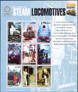 Sierra Leone 2004 Trains/ Steam Engines/ Locomotives/ Railway/ Transport 9v sht (s1762d)