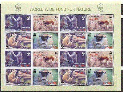 Sierra Leone 2004 WWF / Animals / Nature / Monkeys sht n16197