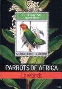 Sierra Leone 2013 Parrots of Africa/ Lovebirds/ Birds/ Nature/ Wildlife 1v m/s (b5069q)