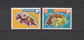 Singapore 2003 YO Goat / Greetings / New Year 2v set n18555