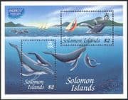 Solomons 1997 Whales/ Marine/ Pacific '97 StampEx/ Boats/ Nature/ Conservation 2v m/s (b2779)
