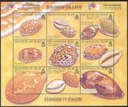 Solomons 2002 Sea Shells / Cowries / Marine / Nature / Philakorea / Stampex 9v sht (s659)