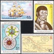 Solomons - Solomon Islands 1981 Francisco Maurelle/ Ships/ Boats/ Maps/ Sailing/ Sail/ Transport/ Charts/ Explorers/ Exploration 4v set (n45167)