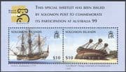 Solomons /Solomon Islands 1999 HMS"Endeavour"/ Captain Cook/ Sailing Ships/ Boats/ Maritime/ Nautical/ Transport/ StampEx 2v m/s n42955