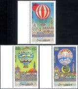 Somalia 1999 Hot Air Balloons/ Montgolfier/ Aircraft/ Aviation/ Transport 3v set (b5844s)