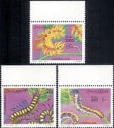 Somalia 2001 Caterpillars/ Insects/ Nature/ Butterflies/ Moths 3v set (b5844t)