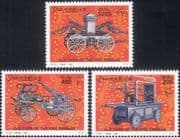 Somalia 2001 Vintage Fire Engines/ Emergency Service Vehicles/ Rescue/ Transport 3v set (b5301f)