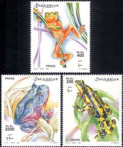 Somalia 2002  Frogs/ Amphibians/ Nature/ Animals/ Wildlife  3v set  (b5844p)