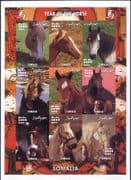 Somalia 2002 Horses/ Animals/ Nature/ Transport/ Sport 9v IMPERFORATE sht (s6033)
