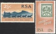 South Africa/ RSA 1969 Wagon/ Horses/ Post/ Mail/ 1st Stamps 100th/ S-on-S/ Transport 2v set (n23370)