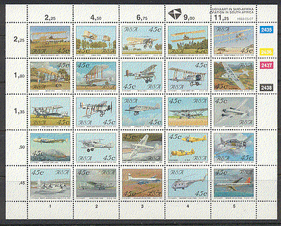 South Africa / RSA 1993 Aviation / Aircraft / Planes / Transport 25v (s5662)