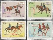 South Africa / RSA 1993 Horses/ Oxen/ Post/ Mail/ Military/ Animals/ Nature/ Cattle 4v set (n26036)