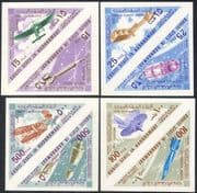 South Arabia 1968 Planes/ Aircraft/ Aviation/ Rockets/ Space 8v set imperforate pairs (s4545a)