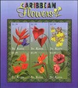 Sr Kitts 2001 Flowers/ Orchids/ Plants/ Nature/ Butterfly/ Insects 6v sht (b4222p)