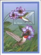 St Kitts 2001 Hummingbirds/ Birds/ Flowers/ Nature/ Plants 1v m/s (b4222x)