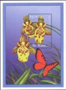 St Kitts 2001 Orchids/ Flowers/ Plants/ Nature/ Butterflies/ Insects 1v m/s (b4222y)