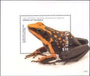 St Kitts 2017 Poison Frog/ Amphibians/ Frogs/ Animals/ Nature/ Wildlife 1v m/s (s2463a)