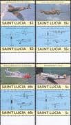 St Lucia 1985 Military Aircraft/ Planes/ Aviation/ Aircraft/ Transport 8v set (n16730a)