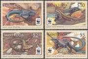St Lucia 2008 WWF/ Whiptail/ Lizard/ Nature/ Animals/ Wildlife 4v set (b2104a)